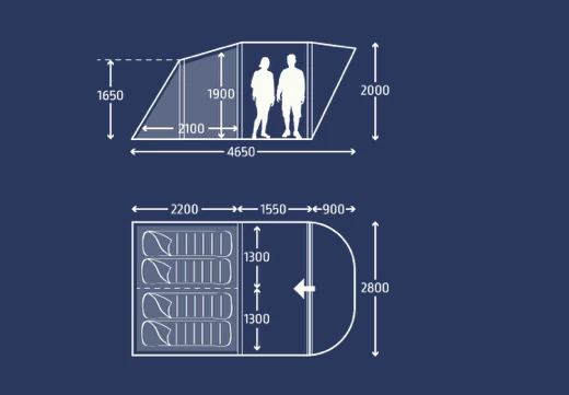 Kampa Opblaasbare Tent Brean 4 Air - Afbeelding 2