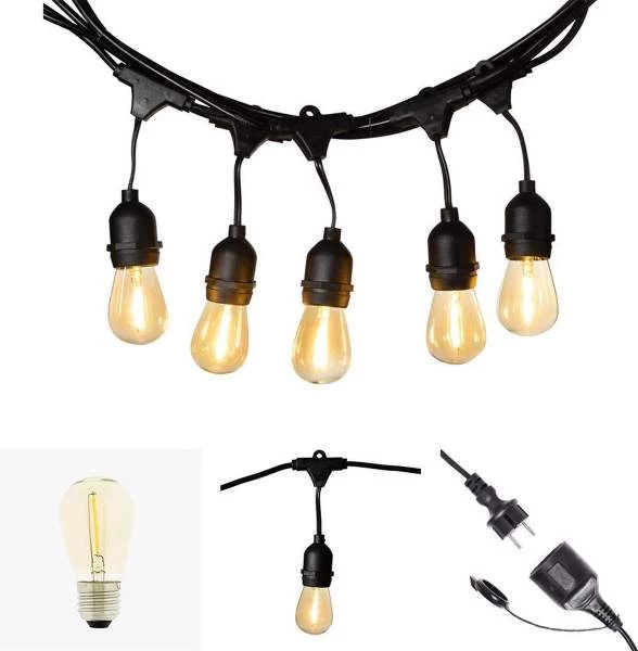 Ledr Premium Patio Lights Edison Bulbs Extension Kit