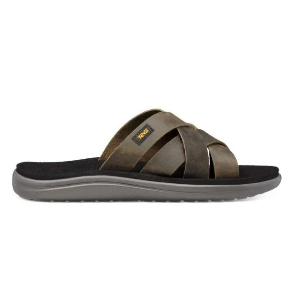 Teva Voya Slide Leather - Dark Olive